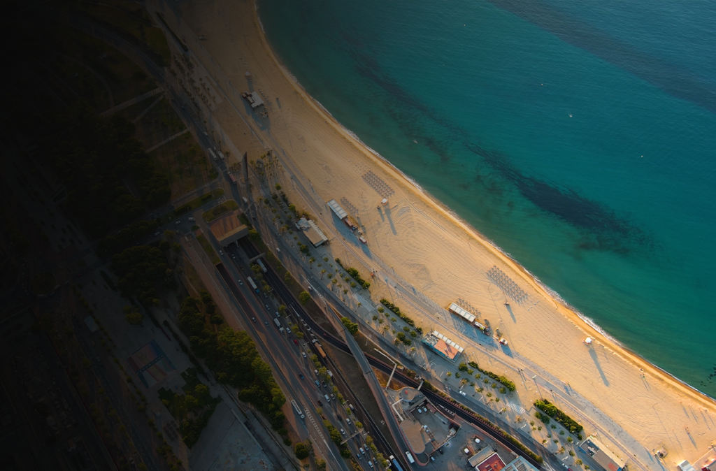 Imagen tomada de drone de la costa del maresme